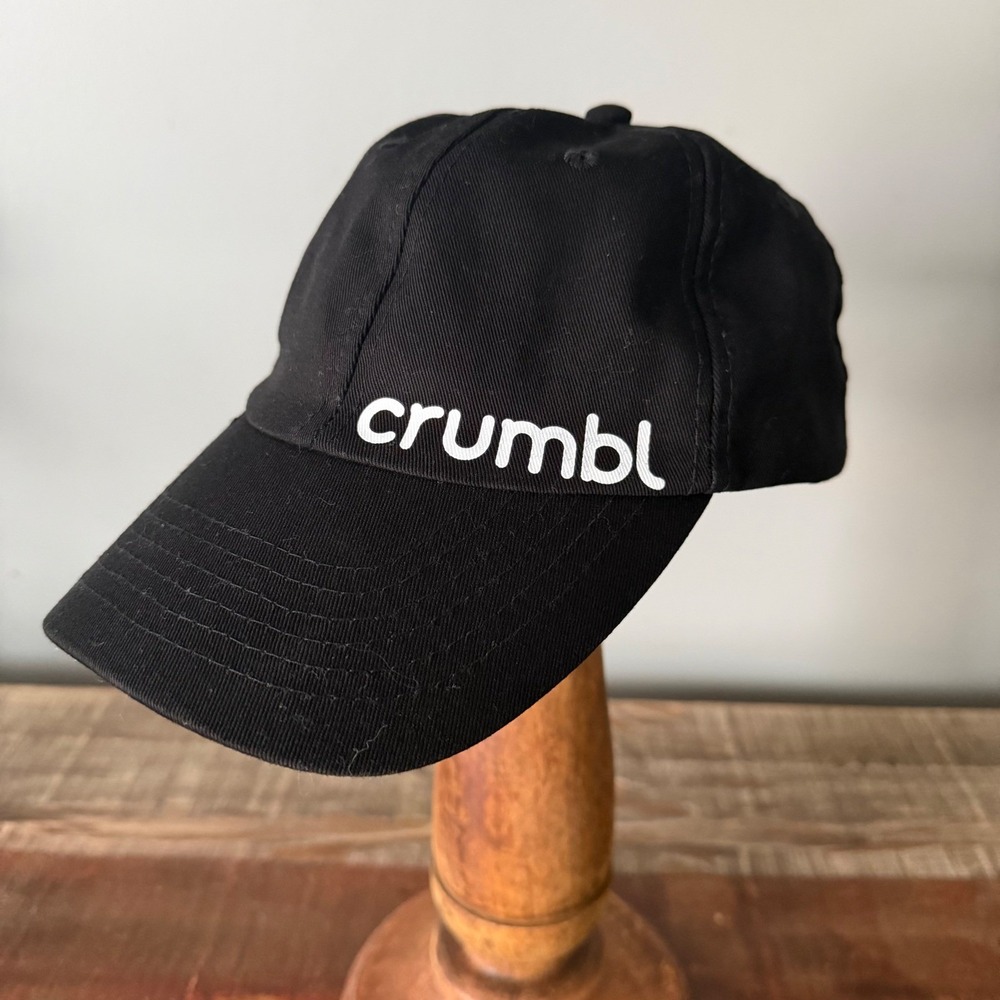 Crumbl Cookies Baseball Cap Hat Black Adjustable Hat One Size Logo Bakery Foodie